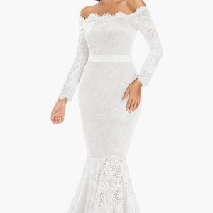 White mermaid sexy curve dress
